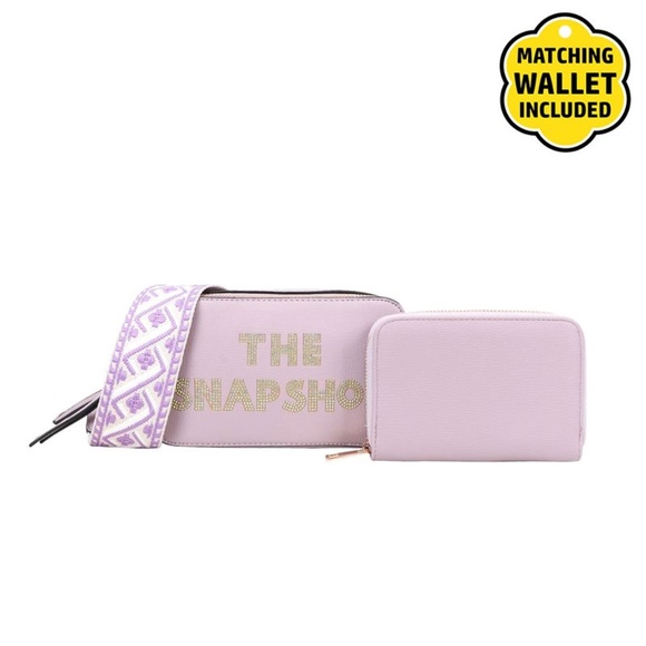 Fashion Faux Leather "The SnapShot" Messenger Bag + Wallet Set - Picture 2 of 5